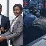 A signed service level agreement contrasted with data centre operations staff monitoring systems in a control room.