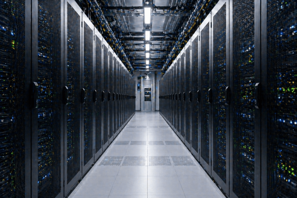Secure data centre racks representing resilient colocation capacity in Africa.